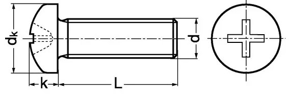 M4 Titanium Screws, Metric Pan Head Phillips Machine Screws