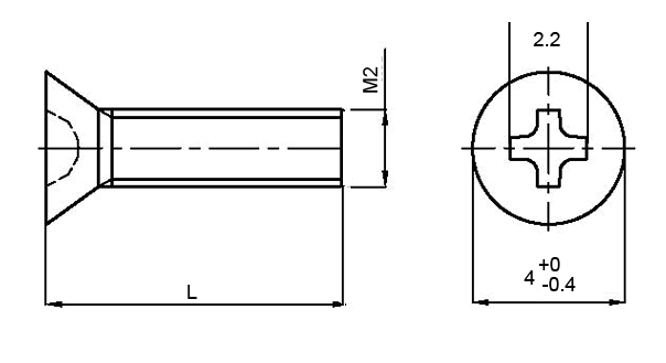 M2 flat head Screw