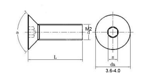 M2 flat head Screw