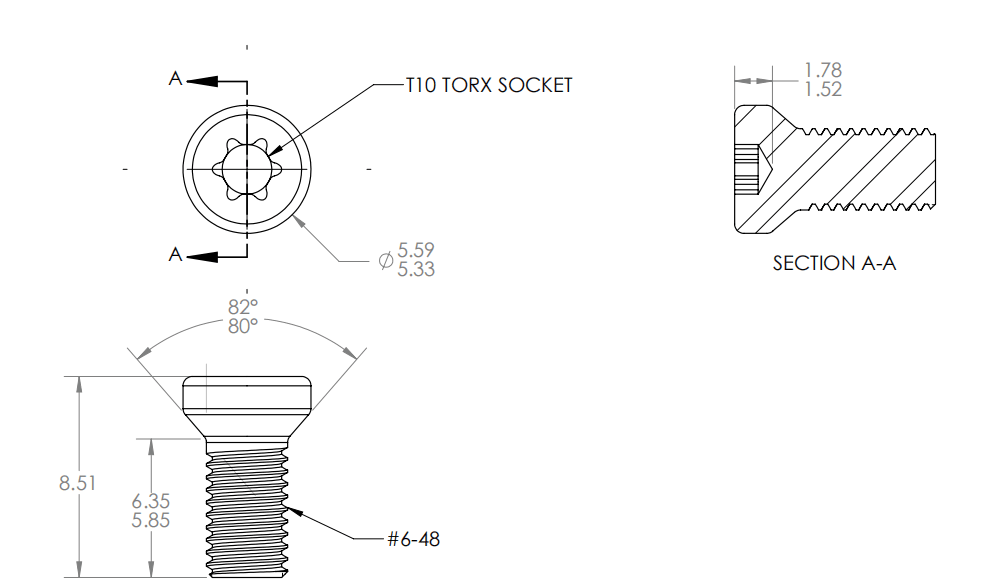  flat head machine screws