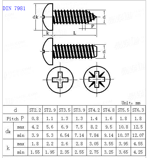 phillips head self tapping screws