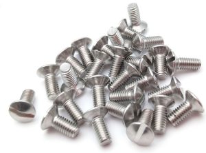 Slotted countersunk head screws with dog point