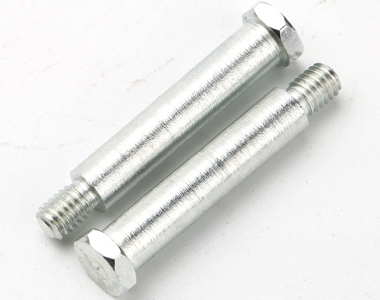 Hex Shoulder Screw White Zinc Plated Iron