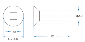 square drive flat head self tapping screw