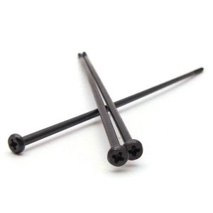 Long Thin Screws Black Zinc Plated Pan Head