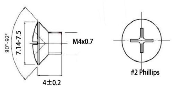 cross recessed raised countersunk head screws