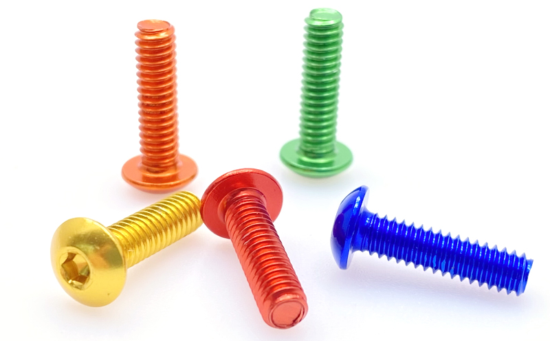 Aluminum anodized iso7380 socket button screws