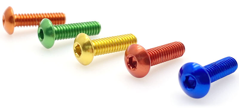 Aluminum anodized iso7380 socket button screws