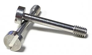 Stainless cap head slotted captive head screw