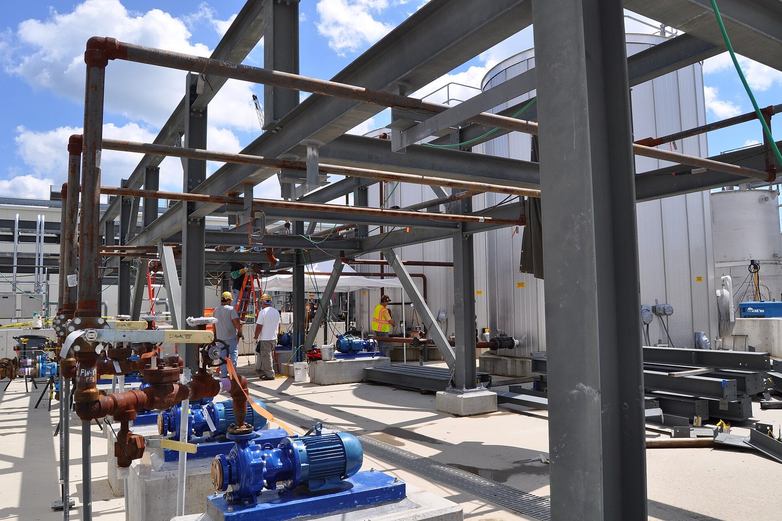 Stainless long screws on skid-mounted chemical process equipment and instrument racks